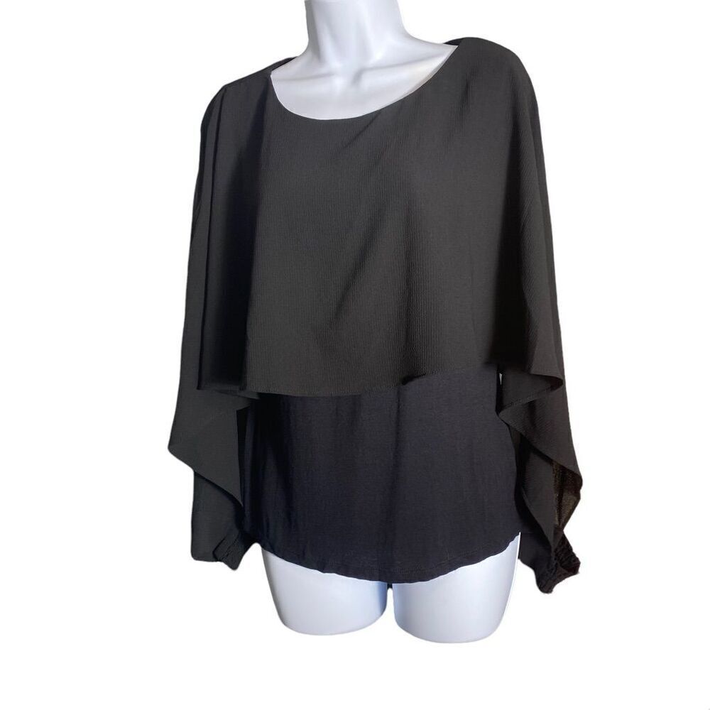 Black Layered Butterfly Top Size L